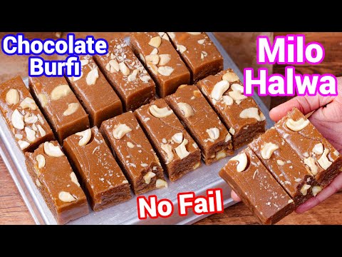 Milo Chocolate Halwa Barfi – Best Kids Friendly Dessert | No Fail Milo Besan Barfi Halwa