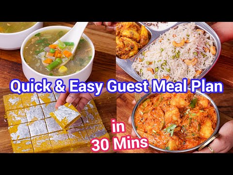 Quick & Easy Guest Meal Plan 🤩 Full Meals Feast in Just 30 Mins! 🍲🍛🍮 Must-Try Recipes