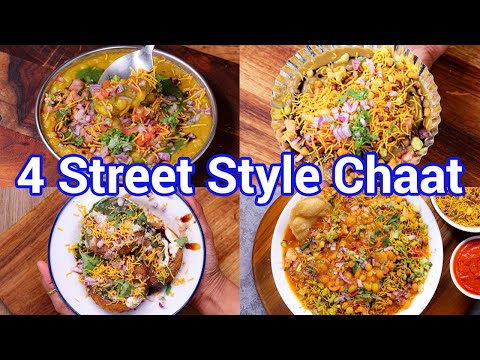 4 Street Style Chaat Recipes At Home with One Multipurpose Ragda Curry | Street Style Chaat Recipes