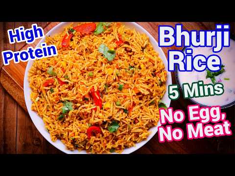 No Egg Bhurji Fried Rice with Paneer – Quick Lunch Box Idea Just 5 Mins | High Protein Veg Lunch Box
