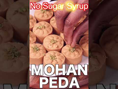 No Mawa Besan Peda | Less Sugar Mohan Peda | Easy Milk Peda Alternative